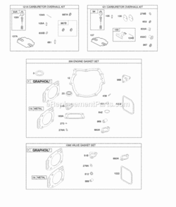 Part Location Diagram of 843787 Briggs and Stratton Kit-Carb Overhaul